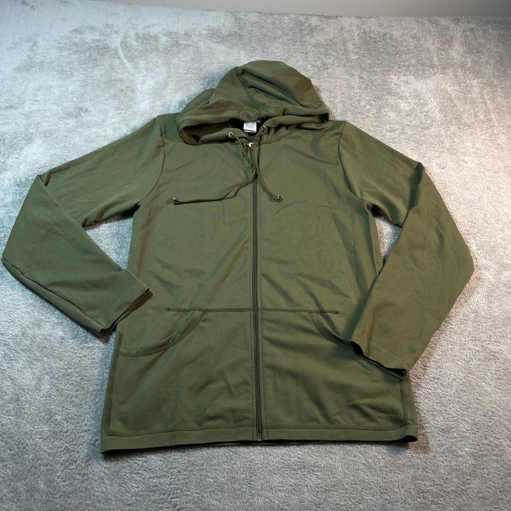 Love J Sweater Women's 1x/2x Green Full Zip Hoodie Olive Athleisure Casual